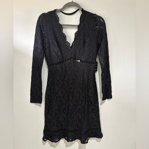 Express Black Lace Long Sleeve Dress